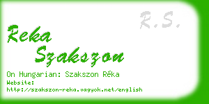 reka szakszon business card