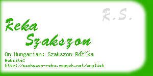 reka szakszon business card